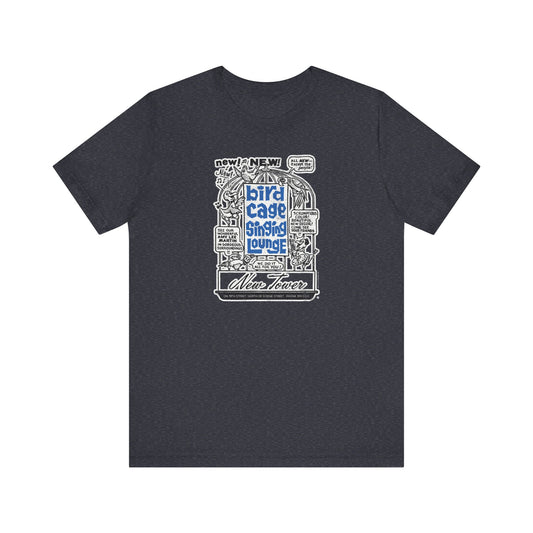 BIRD CAGE SINGING LOUNGE (NEWSPAPER AD) Short Sleeve Tee