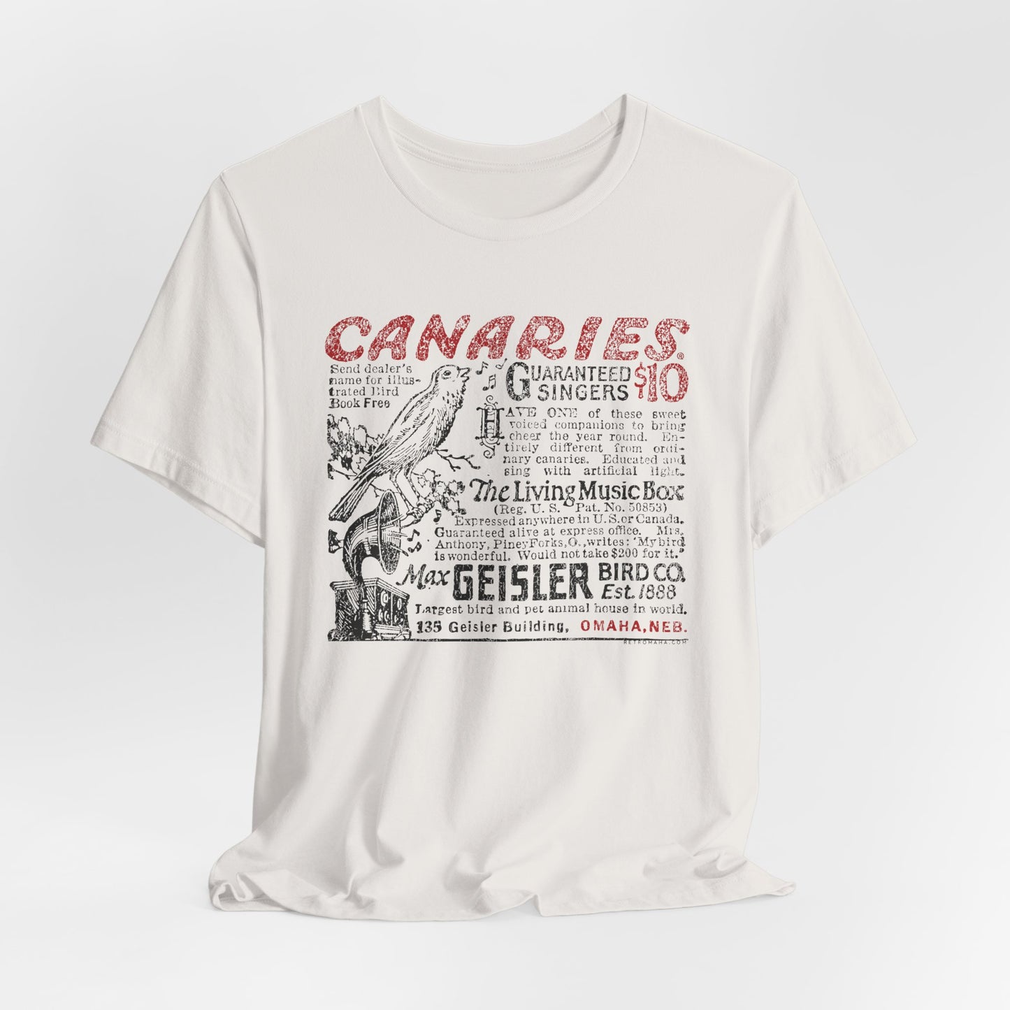 CANARIES $10 (VINTAGE OMAHA AD) Short Sleeve Tee