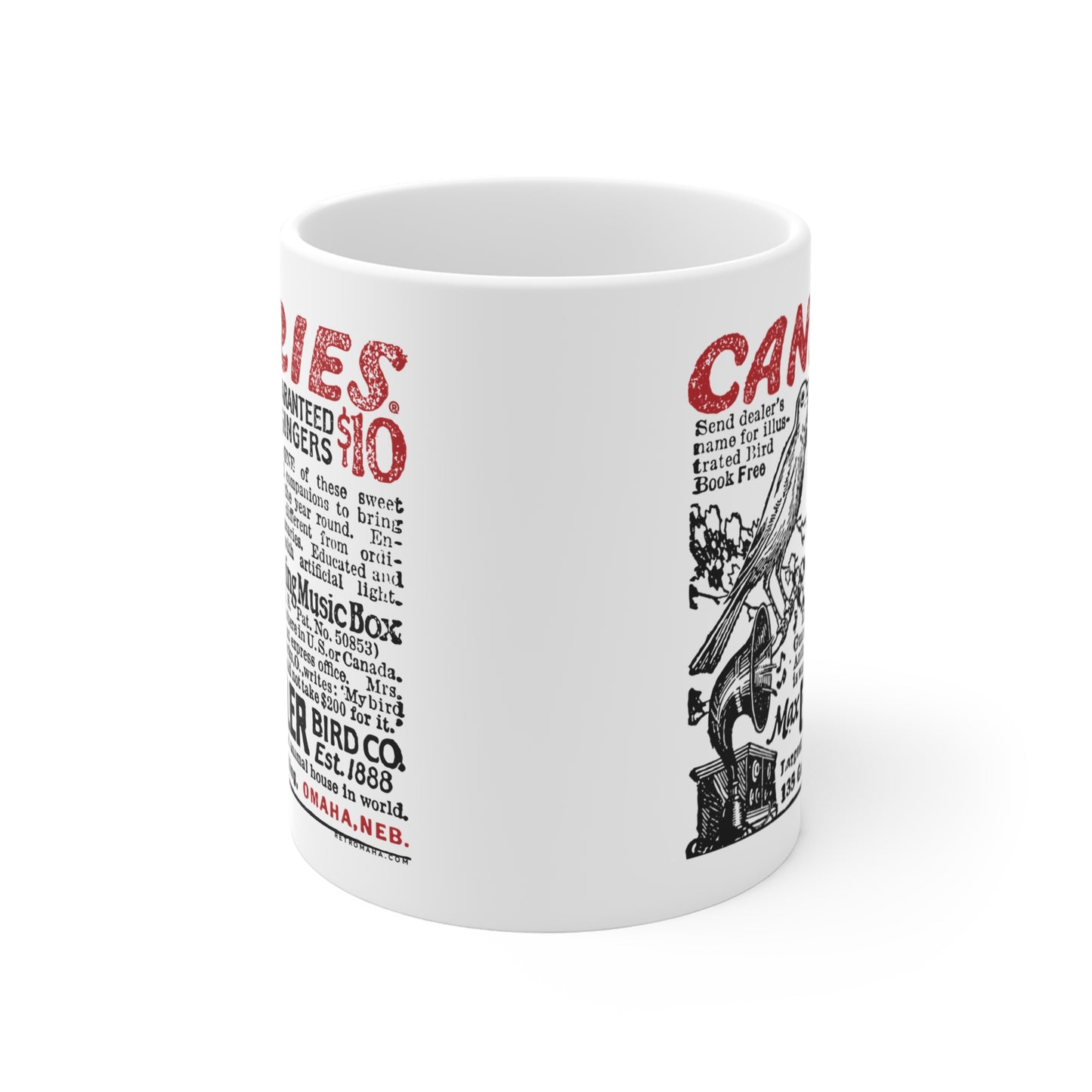CANARIES $10 (VINTAGE OMAHA AD) Mug 11oz