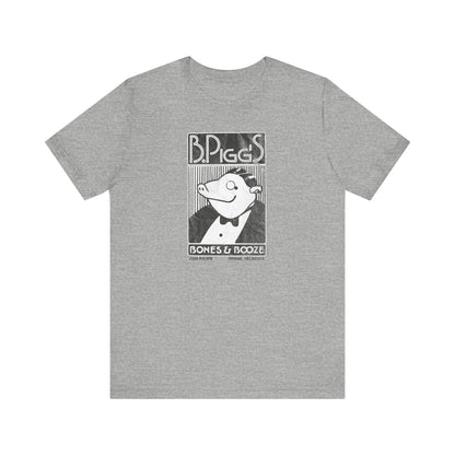 B. PIGG'S BONES & BOOZE Unisex Jersey Short Sleeve Tee