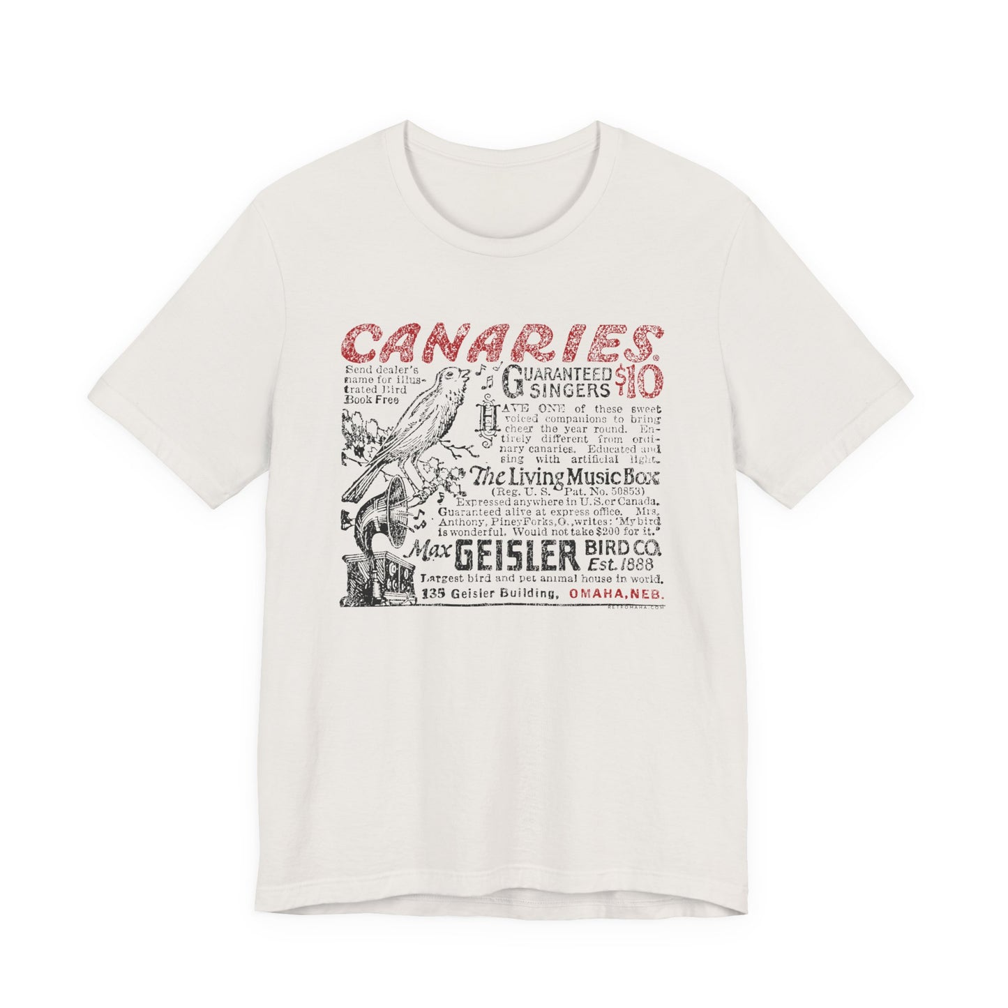 CANARIES $10 (VINTAGE OMAHA AD) Short Sleeve Tee