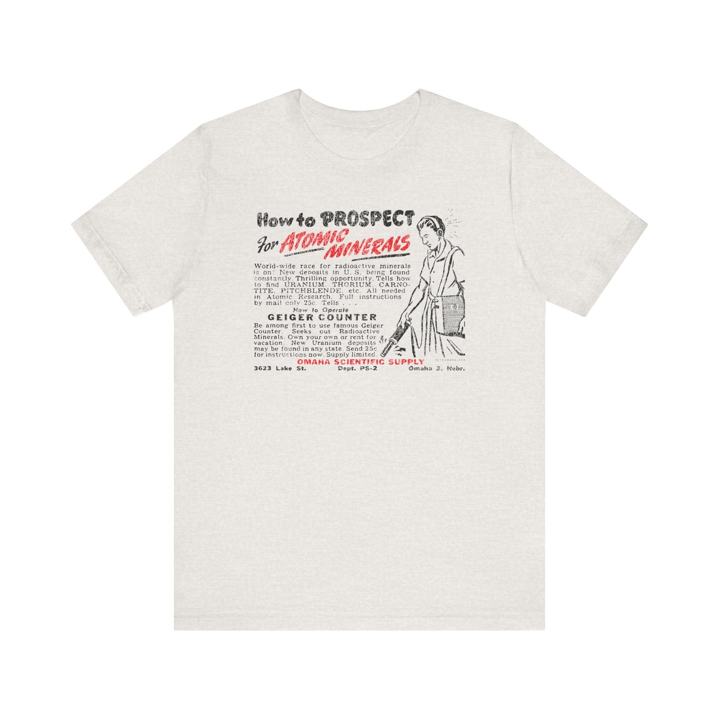 ATOMIC MINERALS (VINTAGE OMAHA AD) Short Sleeve Tee
